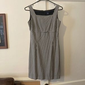 Ann Taylor Black and White Plaid Dress